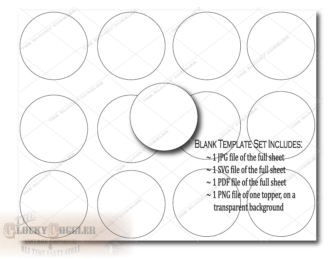 BLANK Cupcake Topper Template File Set Jpg Svg Pdf Png | Etsy