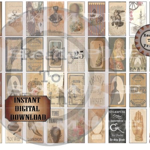 Steampunk Domino Tiles Printable JPG Victorian London - Etsy