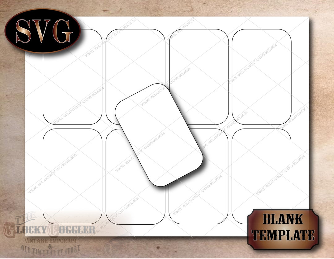 BLANK Mints Tin Liner Template File Set Jpg, Svg, Pdf, Png Premeasured