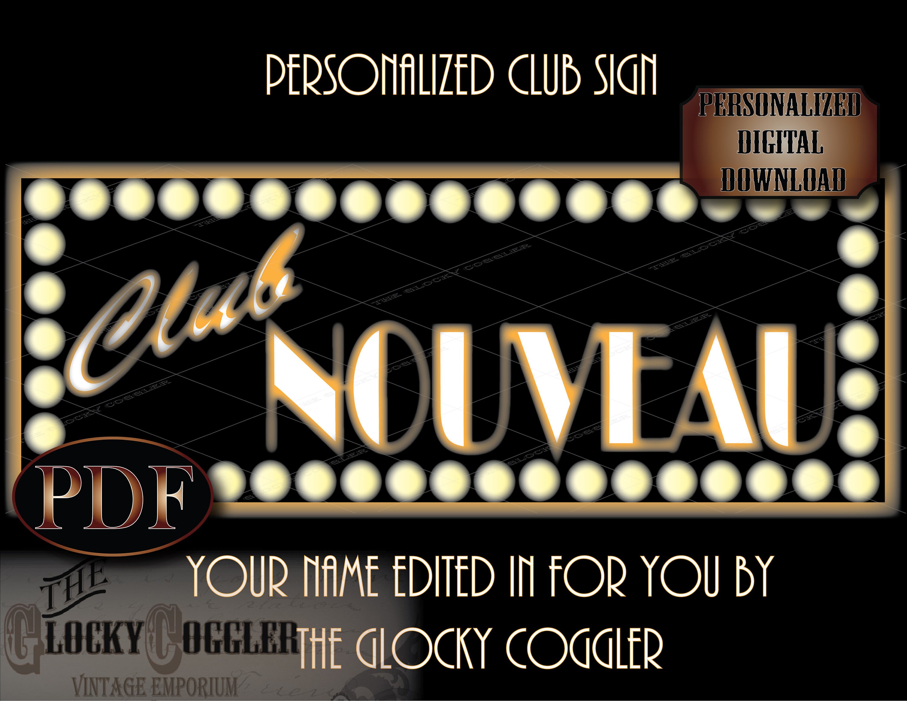 Personalized Roaring 20s Banner Printable PDF 24 by 60 | Etsy