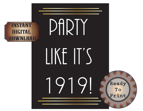 Party Like It S 1919 Digital Prohibition 1920s Speakeasy Etsy
