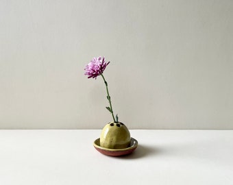 Ceramic Floral Frog - Pottery Vase - Stoneware