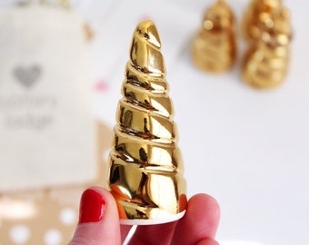 Gold Unicorn Ring Cone - Ceramic Ring Cone