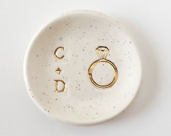 Initials Ring Dish - Wedding Ring Dish - Personalized Gifts - Custom Ring Dish - Wedding Gifts - Personalized Ring Holder