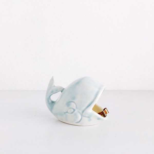 Whale Ring Holder - Blue Ceramics - Ring Dish