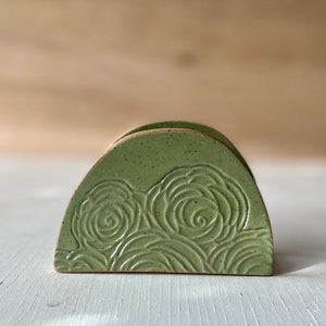 Sponge Holder Stoneware Leaf Green image 3