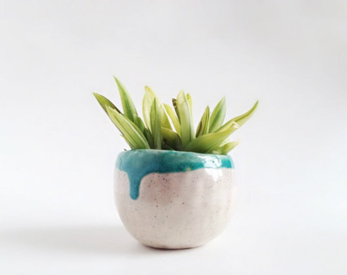 Ceramic Planter Plant Pot Ceramics and Pottery Grey and Blue Ceramics