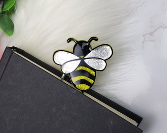 Jumbo Paperclip Bookmark, Bumblebee, Acrylic Bookmark, Bookworm, Bumblebee Honey Bee Bookmark