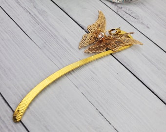 Butterfly Metal Bookmark - Mini Bookmark - Gold Bookmark - 3D Butterfly - Book Lover Gift