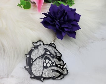 Bulldog Car Charm, Fragrance Vent Clip, Flower Acrylic Car Vent Clip, Car Decoration, Glitter Fragrance Car Vent Hanger