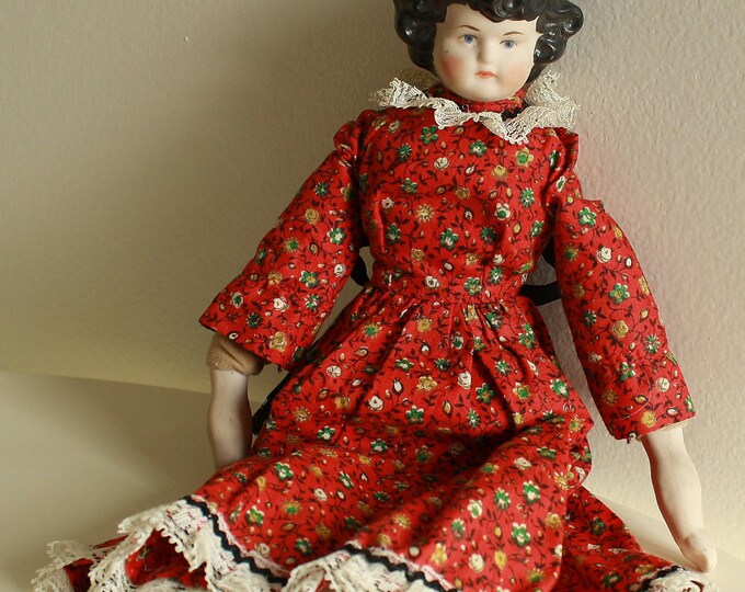 Antique Porcelain Doll. Vintage Painted Porcelain Doll With Etsy