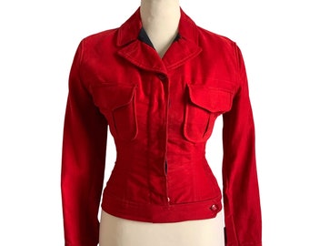 1990s Jean Paul Gaultier red jacket, JPG Junior jacket, JPG structured blazer, Fashion collector, Jean Paul Gaultier clothing, Rare find
