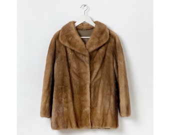 Beige mink fur jacket, Y2K mink fur coat, Genuine mink fur coat, Short mink coat, Real mink fur coat, Ladies mink jacket, Small mink jacket