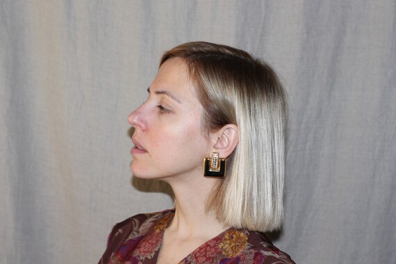 90s Doorknocker Earrings Doorknockers Square Door Knocker Etsy
