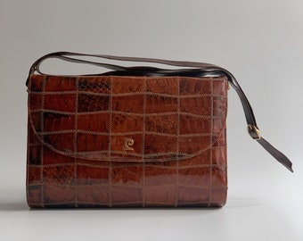 70s Pierre Cardin patchwork purse, Pierre Cardin leather handbag, Cardin crossbody bag, Designer handbag, 70s patchwork leather bag