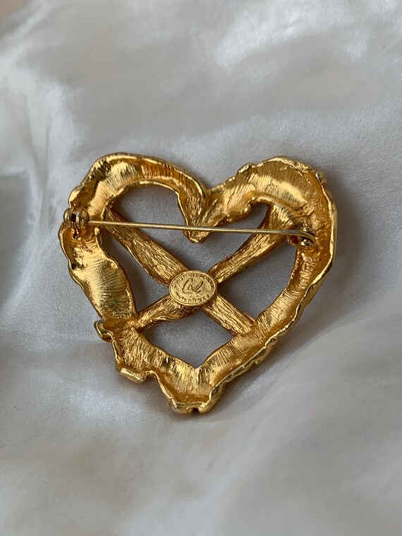 90s Christian Lacroix Brooch / Large Heart Shape Brooch / Vintage