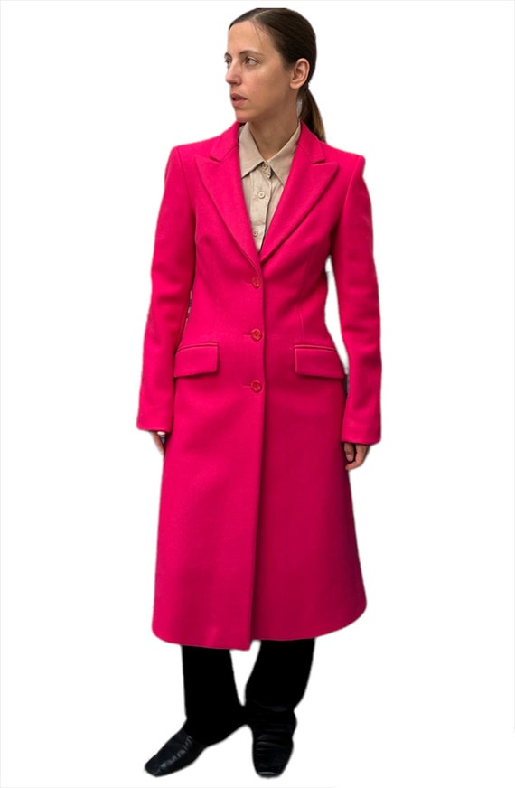 Y2K Moschino pink wool coat, Fuchsia Moschino Jea… - image 3