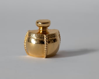 Broche Yves Saint Laurent dos anos 90, broche de joalheria YSL, broche em formato de frasco de perfume Champagne YSL, presente de joia de grife