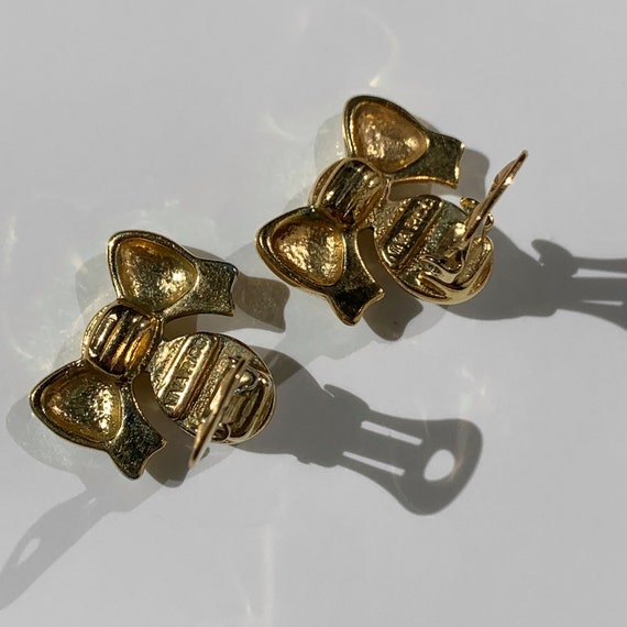90s Nina Ricci bow earrings, modern vintage jewel… - image 4
