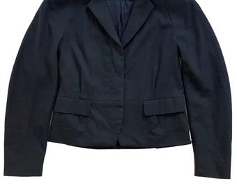 Dries Van Noten Black Blazer, Timeless Designer Jacket, Black Cropped Structured Blazer, Small Size