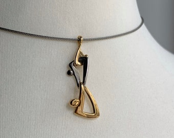 80s Charles Jourdan necklace, Minimalist necklace, Julian Snelling necklace, designer jewelry, Charles Jourdan abstract jewelry