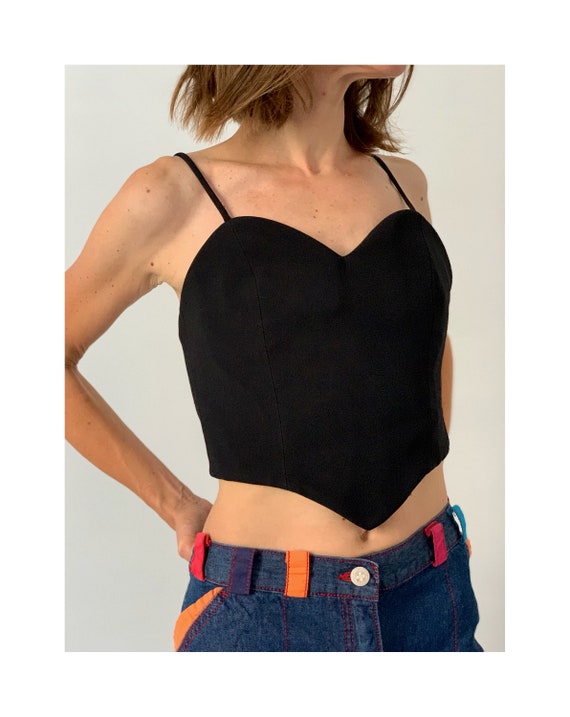 Vintage Moschino Couture black bustier top / black