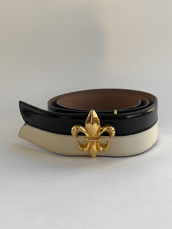 Vintage Moschino Fleur de Lis belt / Moschino belt