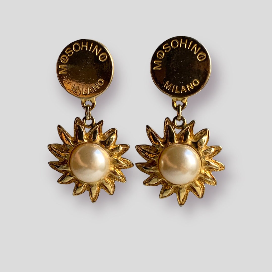 80s Moschino Milano Earrings Vintage Moschino Sunflower - Etsy