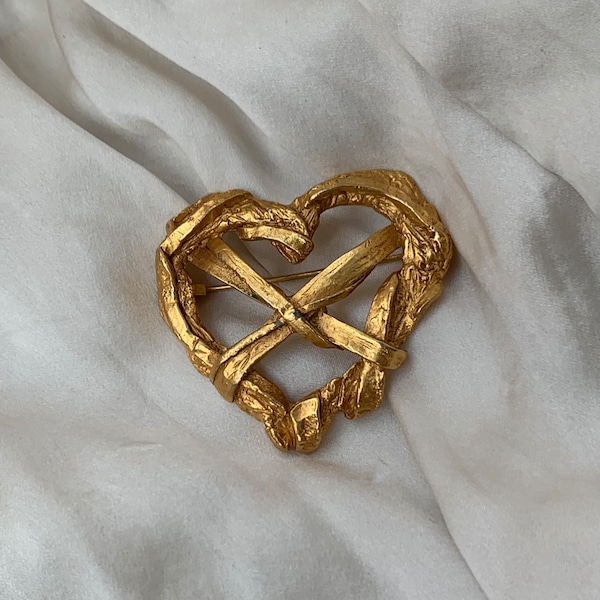 90s Christian Lacroix brooch / large heart shape brooch / vintage Lacroix jewerly / designer brooch / Christian Lacroix jewelry / 80s heart