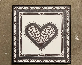 Heart on Canvas Block