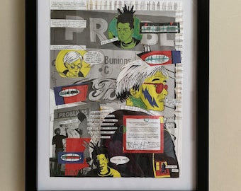 Warhol and Basquiat Original Collage