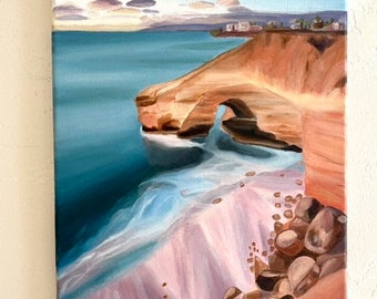Original Oil Painting, Sunset Cliffs San Diego