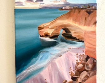 Original Oil Painting, Sunset Cliffs San Diego