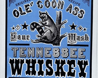 DAVY CROCKETT&#39;S WHISKEY Hand Printed Letterpress Poster