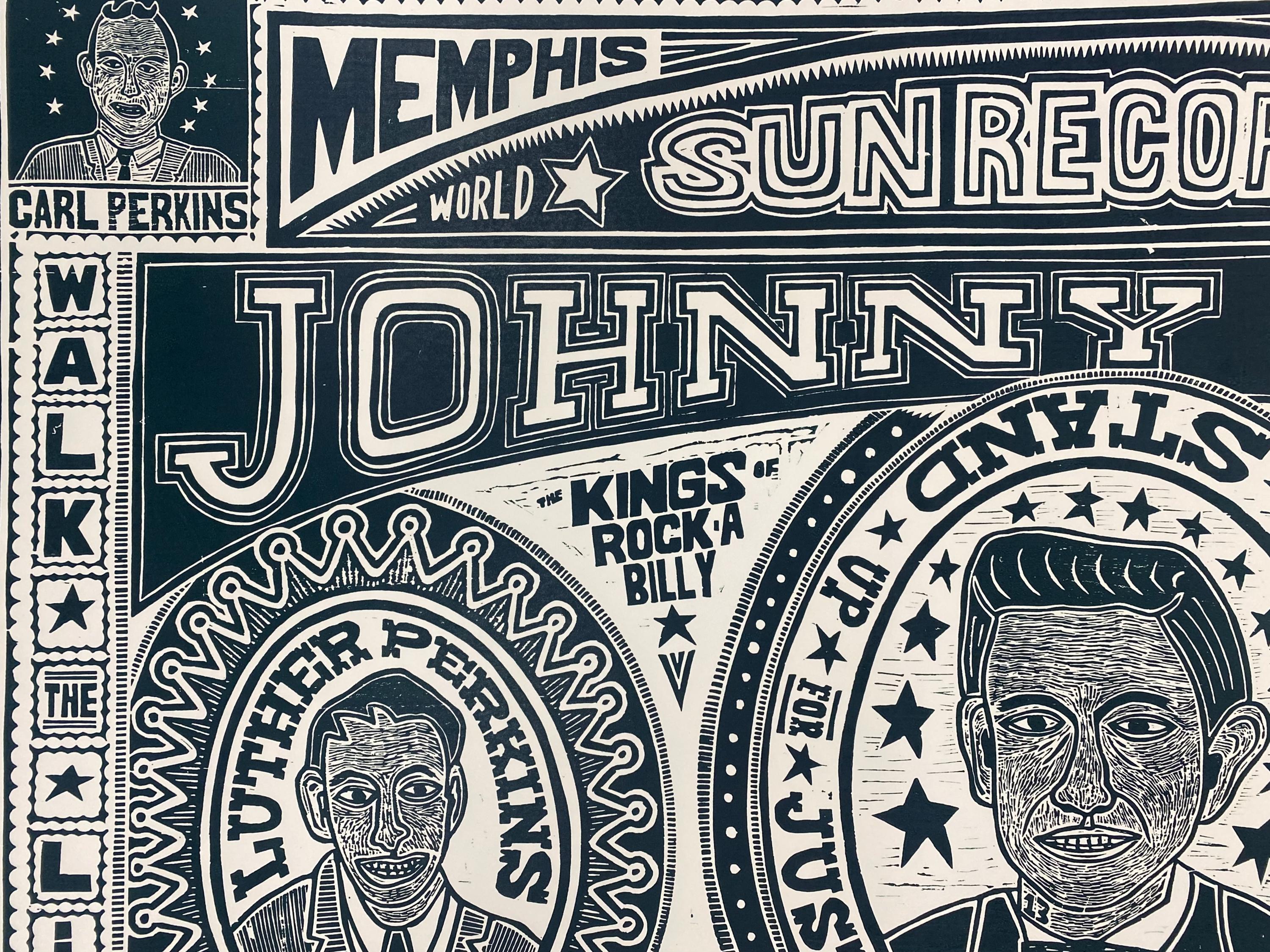 Johnny Cash Handprinted Woodblock Poster - Etsy