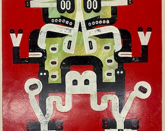 Chupacabra Jr. Letterpress Print on Arches. One of a Kind