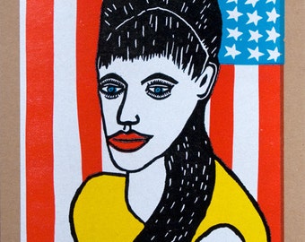 TAMMY WYNETTE, American Goddess Hand Printed Letterpress Poster