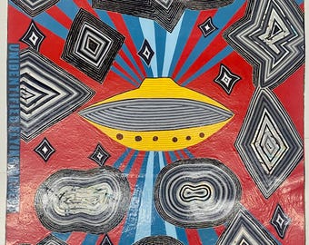 El Tesoro - UFO,  mixed media on Arches paper