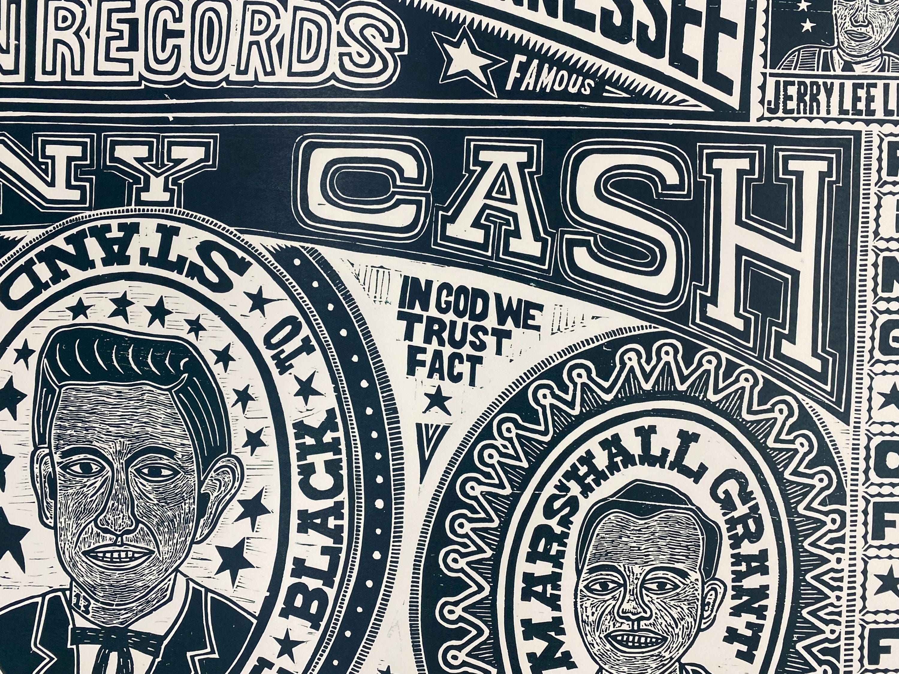 Johnny Cash Handprinted Woodblock Poster - Etsy