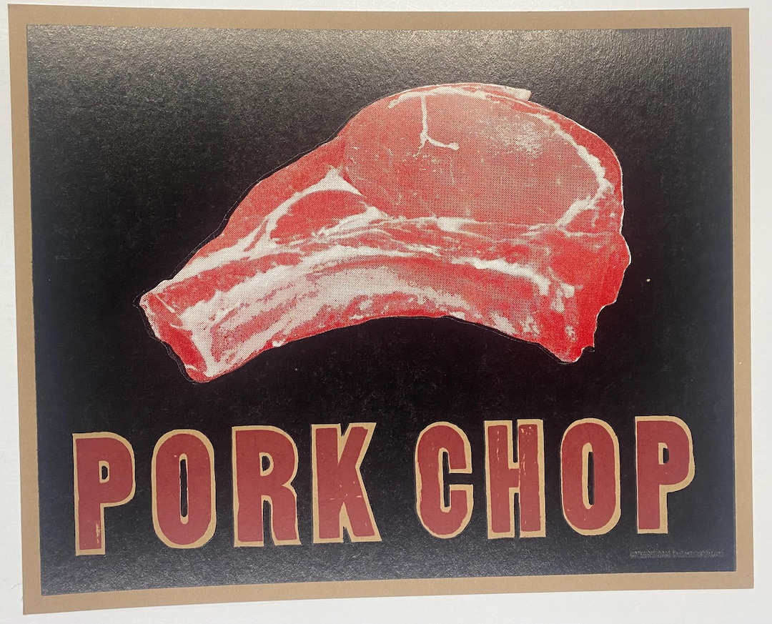 PORK CHOP- the Meat Series Hand Printed Letterpress Poster - Etsy