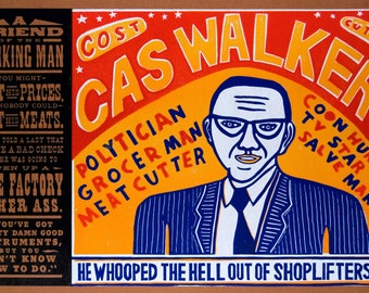 CAS WALKER- Cost Cutter Hand Printed Letterpress Poster