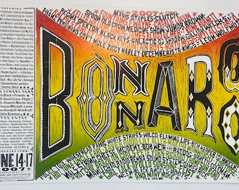 BONNAROO 2007 Hand Printed Woodblock Poster - Rainbow
