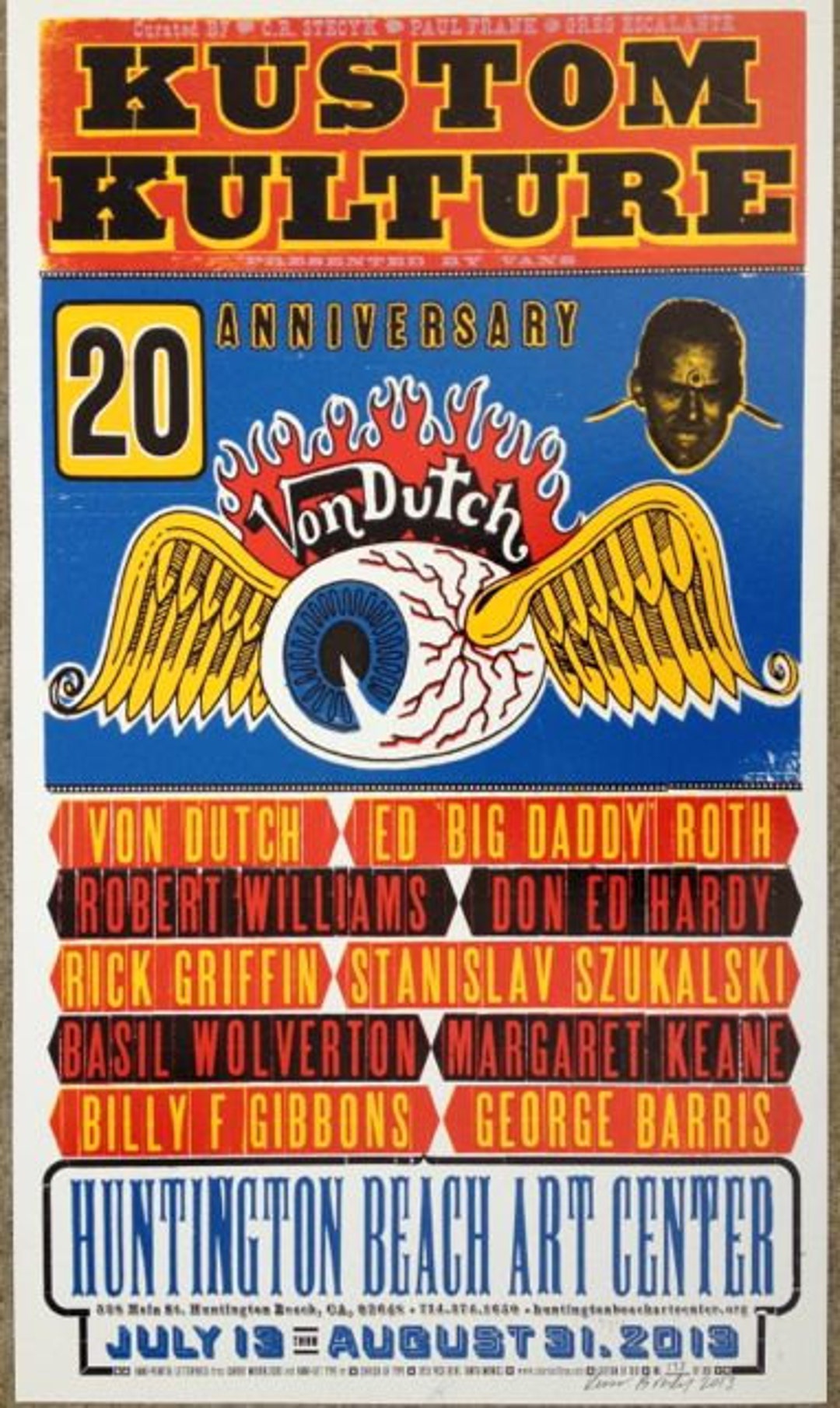 アート・デザイン・音楽 KUSTOM KULTURE Kustom Kulture II Letterpress Exhibit Poster Honoring Von Dutch