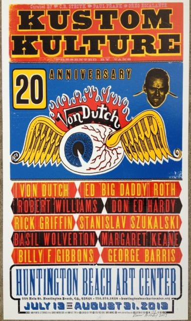 アート・デザイン・音楽 KUSTOM KULTURE Kustom Kulture II Letterpress Exhibit Poster Honoring Von Dutch