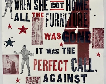 4th and Long.   Letterpress print on Arches Paper