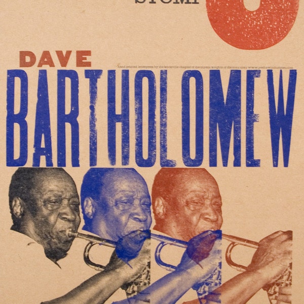 DAVE BARTHOLOMEW  Ponderosa Stomp Hand Printed Letterpress Poster