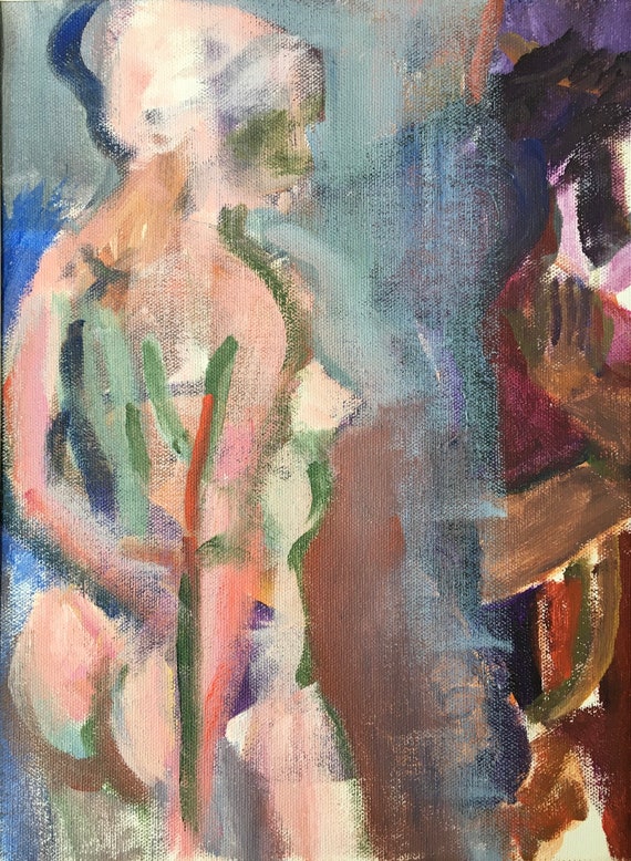 Giclee' Print of an abstract figure study, standing woman
