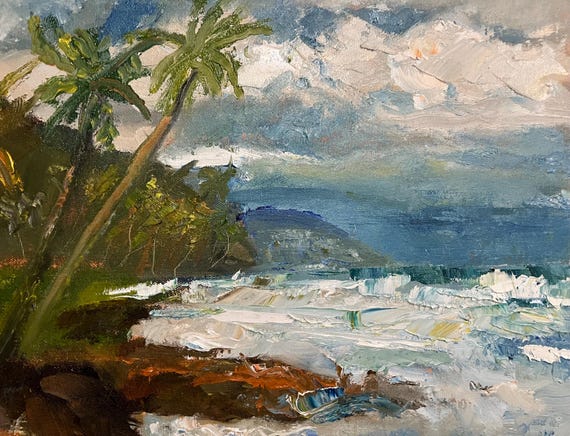 Original Oil Painting, Paradise Island