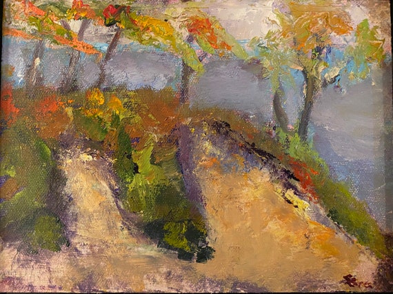 Original oil painting, Fall Colors, Dunbar Beach, Dunes national park