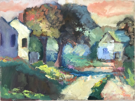 Fall House jpg, digital download, original oil print